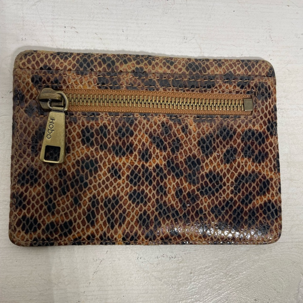 HOBO INTERNATIONAL EURO SLIDE Cheetah Print Leather Card Case - Picture 2 of 5